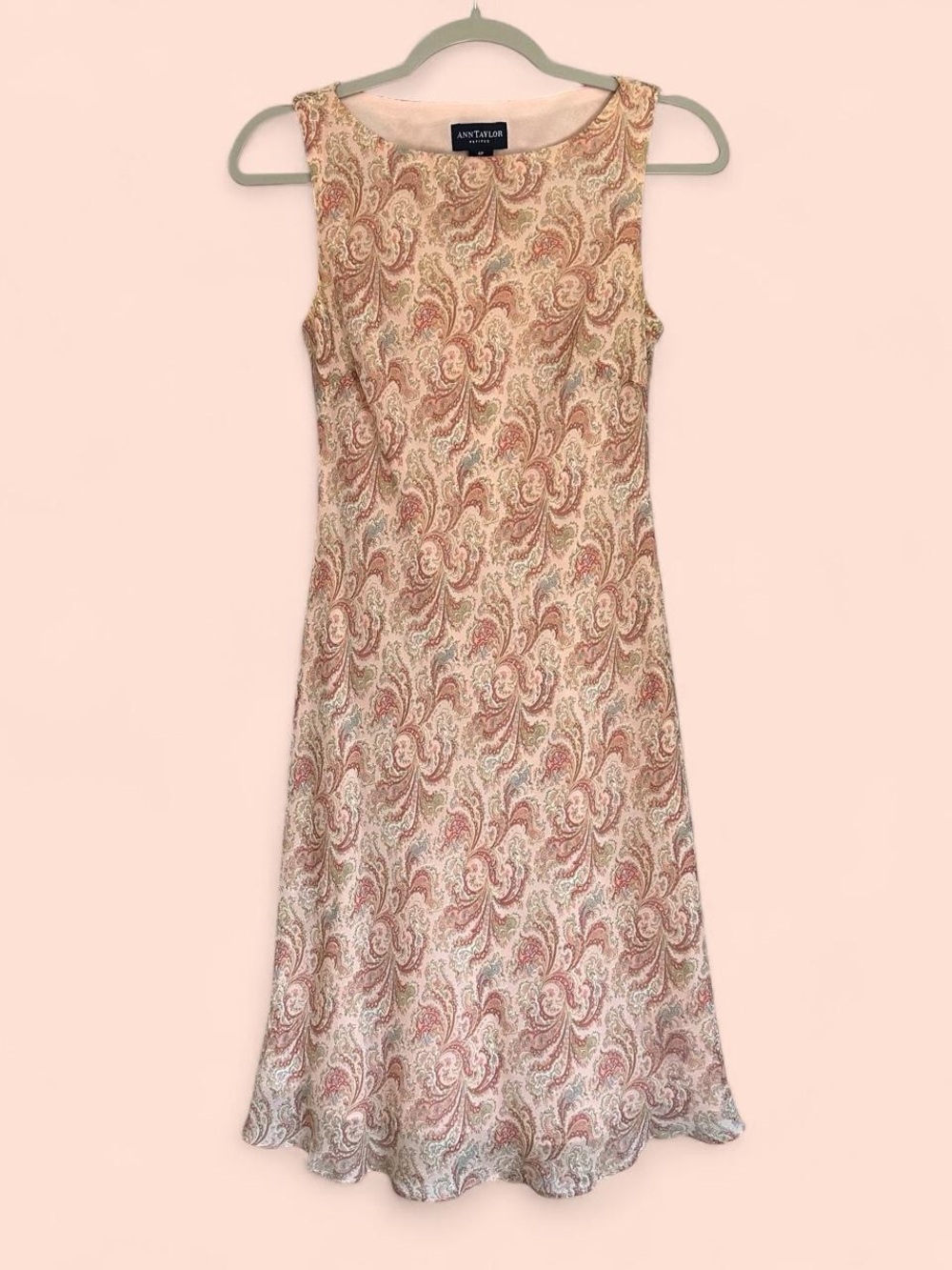Vintage Ann Taylor 100% Silk Paisley Midi Dress
